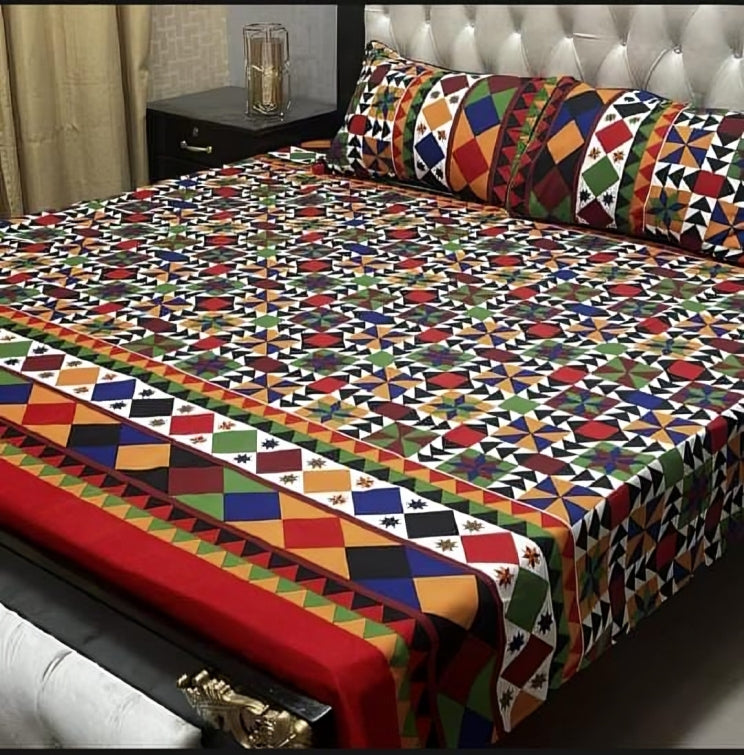 Vibrant Sunflower Printed Bed Sheet Set with Matching Pillow Covers