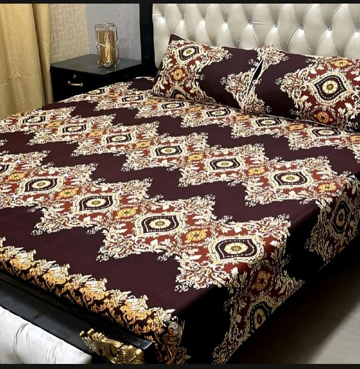 Modern Geometric Printed Bed Sheet Set with Pillow Covers