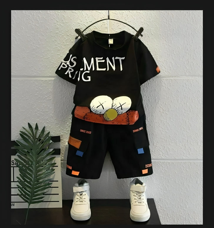 Color Block Kids Tracksuit with Hoodie